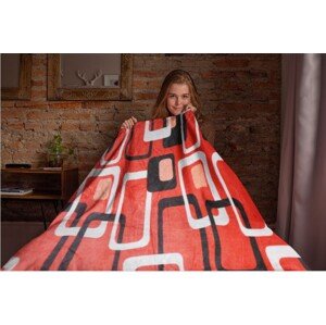Top textil Mikroflanelová deka Kostka 150x200 cm červená