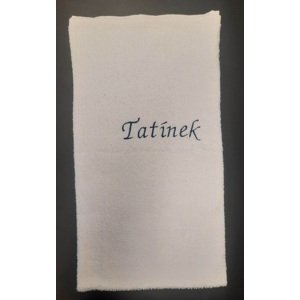 Top textil Osuška s nápisem "Tatínek" - Bílá 70x120 cm