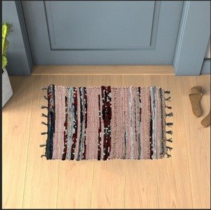 Ručně tkaný bavlněný koberec Rozměr: 60x90