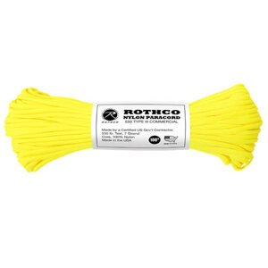 ROTHCO Šňůra PARACORD nylon 550LB 30m 4mm REFLEXNÍ ŽLUTÁ Barva: Žlutá