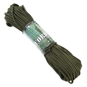 FOSCO Šňůra PARACORD 7 vláken NYLON 3 mm/30 m ZELENÁ Barva: Zelená