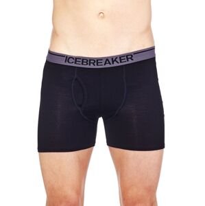Pánské merino boxerky ICEBREAKER Mens Anatomica Boxers wFly, Black velikost: S