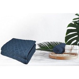 Top textil Dětský ručník Káro 40x60 cm tmavě modrý (19)