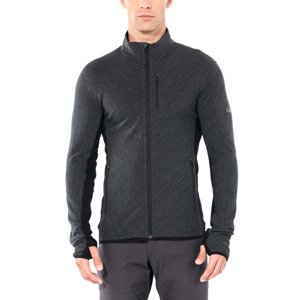 Pánská merino mikina ICEBREAKER Mens Descender LS Zip, Jet Heather/Black velikost: XS