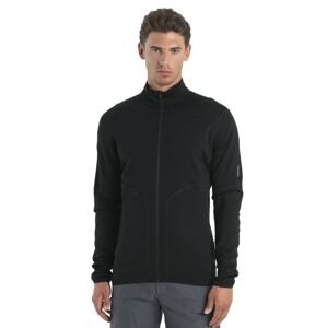 Pánská merino mikina ICEBREAKER Mens 560 Realfleece EleMtal II LS Zip, Black velikost: M