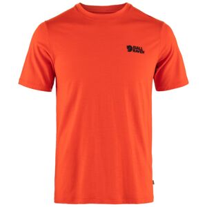 FJÄLLRÄVEN Abisko Wool Logo T-Shirt M, Flame Orange (vzorek) velikost: M