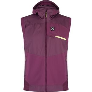 MONTURA Altai Hooded Vest, Wine Red/Sunny Lime velikost: M