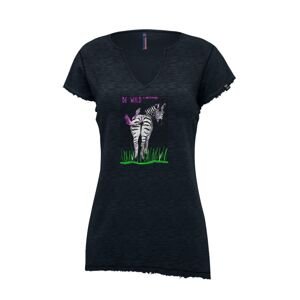 CRAZY Woman T-Shirtdala, Black-Zebra velikost: S