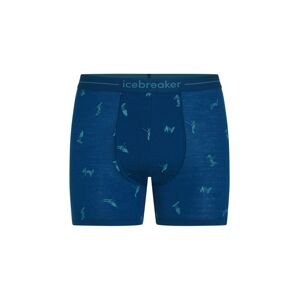 ICEBREAKER Mens 150 Anatomica Boxers Ski Day, Atlantis/Topaz/Aop (vzorek) velikost: M