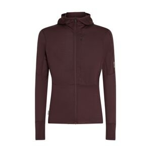 ICEBREAKER Mens 200 Realfleece Descender LS Zip Hood, Java (vzorek) velikost: M