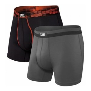 Saxx SPORT MESH BB FLY 2PK black digi dna/graphite Velikost: L boxerky