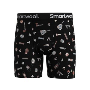 Smartwool M MERINO PRINT BOXER BRIEF BOXED black gone camping Velikost: L pánské boxerky