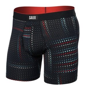 Saxx MULTI-SPORT MESH BOXER BRIEF FLY optic grid-black Velikost: M boxerky