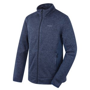 Husky Pánský fleecový svetr na zip Alan M dark blue Velikost: L pánský svetr