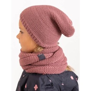 Unuo Unuo, Dětská čepice pletená Warm, Starorůžová Velikost: L
