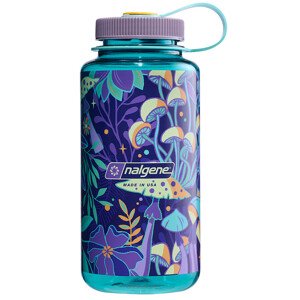 Nalgene láhev Wide Mouth Sustain 1L Blue/Botanical Mushrooms 661195005722