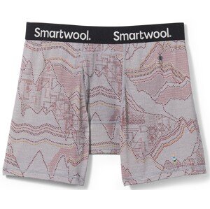 Smartwool MERINO PRINT BOXER BRIEF BOXED light gray digital summit prnt Velikost: XL spodní prádlo