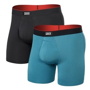 Saxx MULTI-SPORT MESH BOXER BRIEF FLY 2PK hydro blue/faded black Velikost: L boxerky