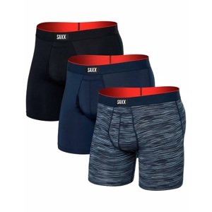 Saxx MULTI-SPORT MESH BOXER BRIEF FLY 3PK wavelength/navy/black Velikost: M boxerky