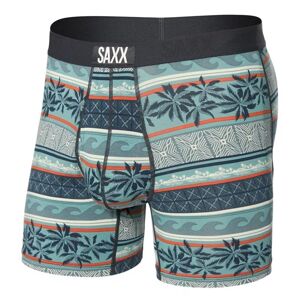 Saxx ULTRA SUPER SOFT BOXER BRIEF FLY beach shack stripe-teal Velikost: L pánské boxerky