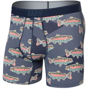 Saxx QUEST QUICK DRY MESH BOXER BRIEF FLY mosaic trout-maritime Velikost: M pánské boxerky