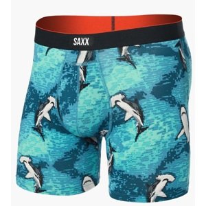 Saxx MULTI-SPORT MESH BOXER BRIEF FLY hammerhead camo-aqua Velikost: S pánské boxerky