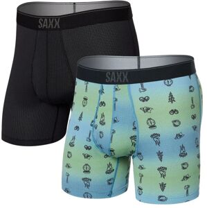 Saxx QUEST QUICK DRY MESH BOXER BRIEF FLY 2PK camp ombre/black Velikost: S pánské boxerky