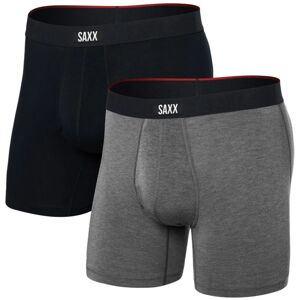 Saxx VIBE XTRA BOXER BRIEF FLY 2PK black/dark grey heather Velikost: L pánské boxerky