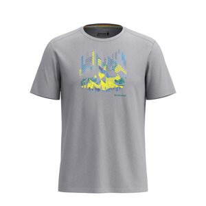 Smartwool VITAL PEAKS ACTIVE SHORT SLV GRAPHIC TEE light gray heather Velikost: M tričko
