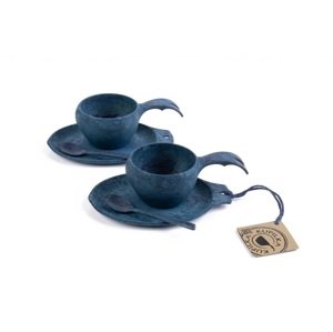 Kupilka Slow Down set - 2x KUKSA - 210 ml + 2x talíř + 2x čajová lžička - Blueberry (BLUE)