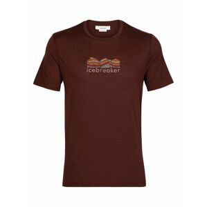 pánské triko krátký rukáv ICEBREAKER Mens Tech Lite II SS Tee Mountain Geology, Espresso velikost: L