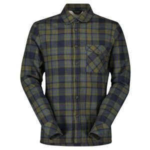 Pánská košile dlouhý rukáv SCOTT Shirt M's Heritage Pile, Fir Green/Dark Blue (vzorek) velikost: M