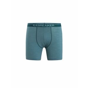 ICEBREAKER Mens Anatomica Long Boxers, Green Glory/Astral Blue velikost: XL