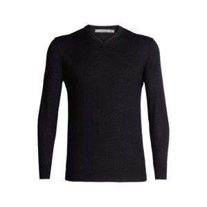 pánský merino svetr ICEBREAKER Mens Shearer V Sweater, Black velikost: L