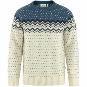 FJÄLLRÄVEN Övik Knit Sweater M, Chalk White/Indigo Blue (vzorek) velikost: L