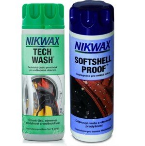 NIKWAX sada prací prostředek Tech Wash a impregnace Softshell Proof (300 + 300 ml)