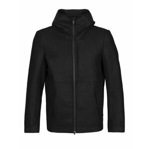 Pánská merino bunda ICEBREAKER Mens Felted Merino Hooded Jacket, Black (vzorek) velikost: M