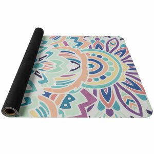 YATE Yoga mat přírodní guma, vzor I, 1 mm - růžová/modrá