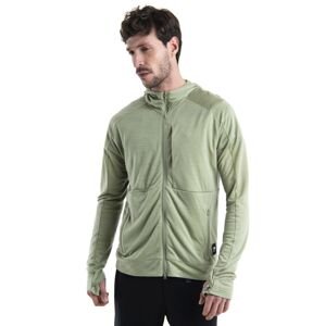 Pánská merino mikina s kapucí, zip ICEBREAKER Mens Merino 200 Realfleece™ IB X TNF LS Zip Hoodie, Lichen velikost: L