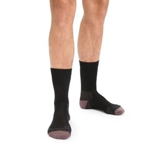 Pánské merino ponožky ICEBREAKER Mens Hike+ Medium Crew, Black/Mink/Monsoon velikost: 44,5-46,5 (L)