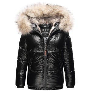 Dámská teplá zimní bunda s kožíškem Tikunaa Premium Navahoo - BLACK Velikost: M