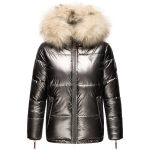 Dámská teplá zimní bunda s kožíškem Tikunaa Premium Navahoo - ANTRACITE Velikost: L