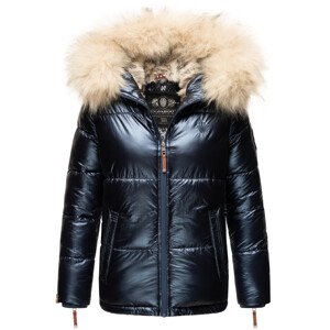 Dámská teplá zimní bunda s kožíškem Tikunaa Premium Navahoo - NAVY Velikost: L