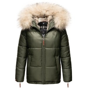 Dámská teplá zimní bunda s kožíškem Tikunaa Premium Navahoo - OLIVE Velikost: M