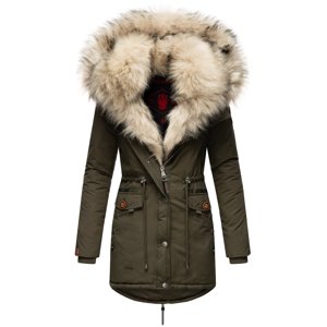 Dámská zimní bunda s kožíškem Sweety Navahoo - OLIVE Velikost: S