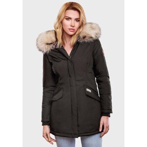 Dámská zimní bunda s kapucí a kožíškem Cristal Navahoo - ANTRACITE Velikost: M