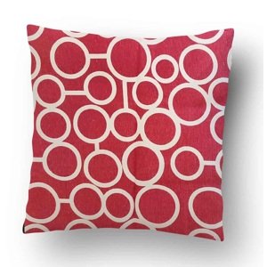 Top textil Povlak na polštářek Kruhy červené 40x40 cm (14)