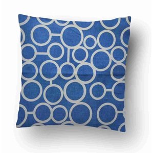 Top textil Povlak na polštářek Kruhy modré 40x40 cm (32)