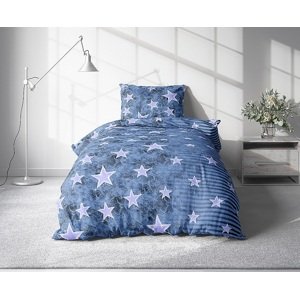 Bavlněné povlečení Hvězdy batika modrá 140x200, 70x90 cm