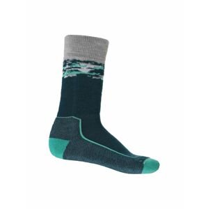 Pánské merino ponožky ICEBREAKER Mens Hike+ Medium Crew Sedimentary, Green Glory/Fresh velikost: 39-41,5 (S)